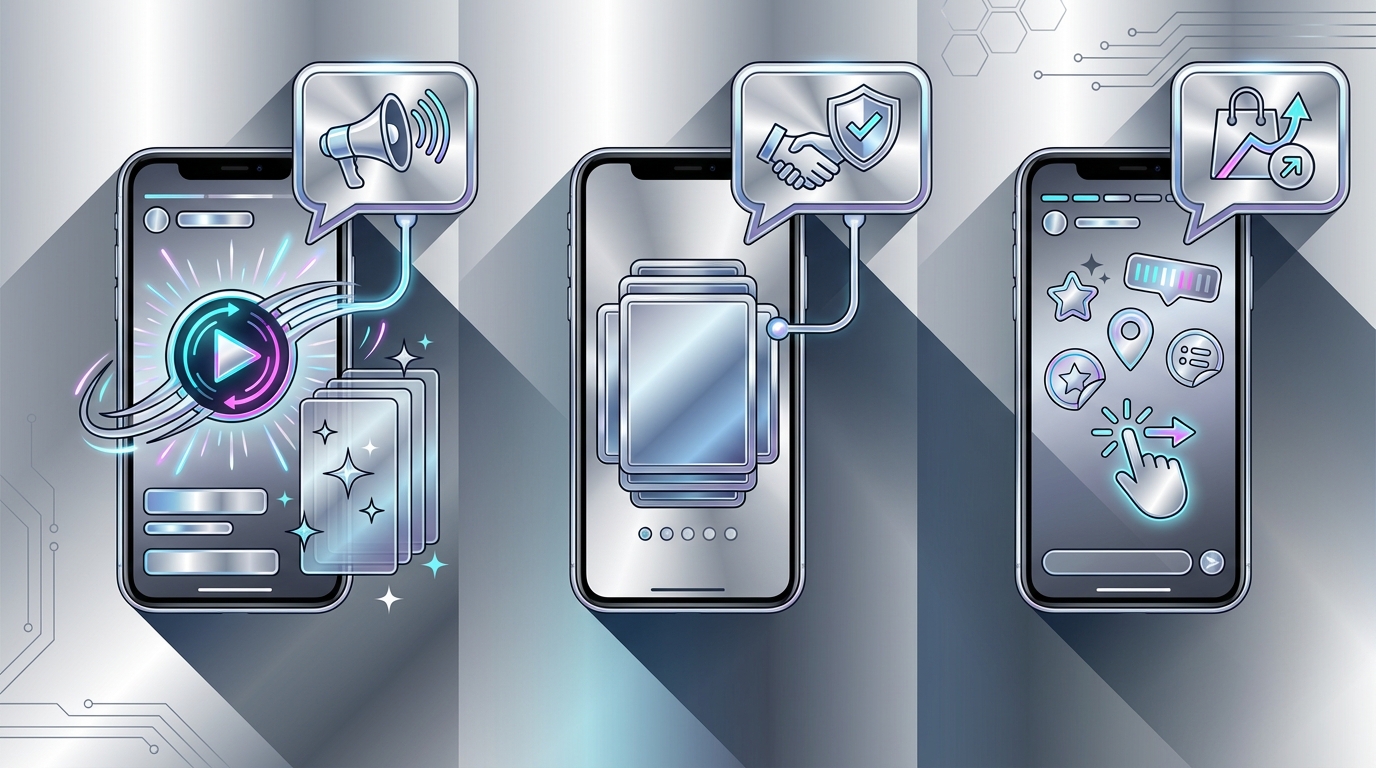 Instagram content format guide visual Reels Carousels Stories with callouts showing what each format is best for (reach vs tr