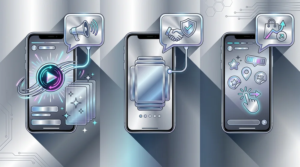 Instagram content format guide visual Reels Carousels Stories with callouts showing what each format is best for (reach vs tr