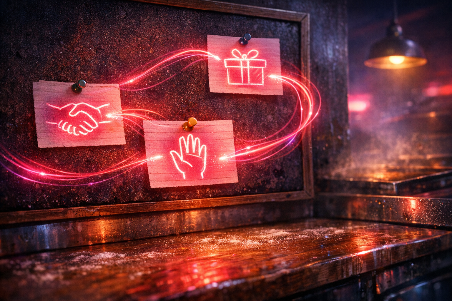 A clean chat-style visual showing the 3-message sequence (Welcome → Value delivery → Easy question) with short annotations ex