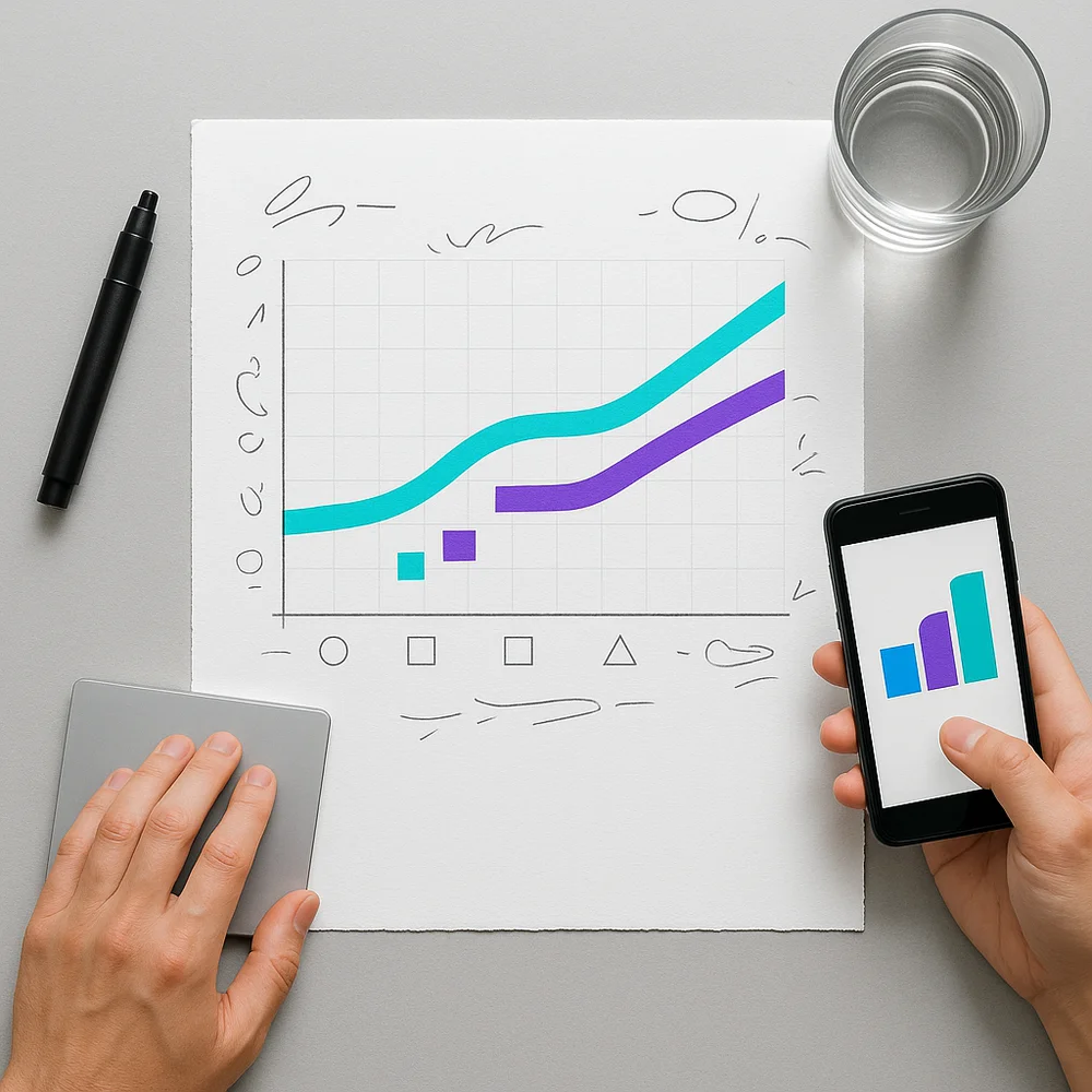 Simple growth-stage chart mapping deal type suitability across creator sizes (nano micro mid large) with callouts for niche a